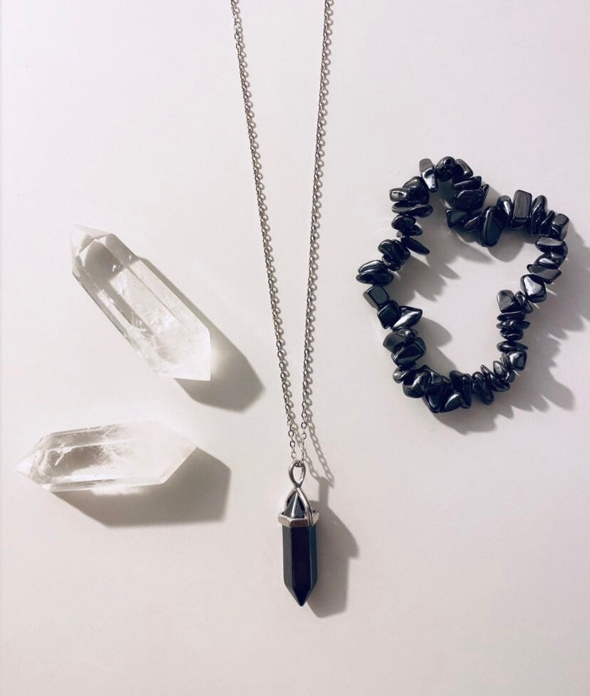 Hematite Crystal Jewellery Set